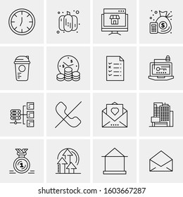 16 Universal Business Icons Vector. Creative Icon Illustration to use in web and Mobile Related project.