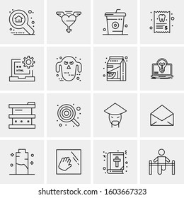 16 Universal Business Icons Vector. Creative Icon Illustration to use in web and Mobile Related project.