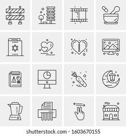 16 Universal Business Icons Vector. Creative Icon Illustration to use in web and Mobile Related project.