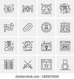 16 Universal Business Icons Vector. Creative Icon Illustration to use in web and Mobile Related project.