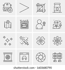 16 Universal Business Icons Vector. Creative Icon Illustration to use in web and Mobile Related project.