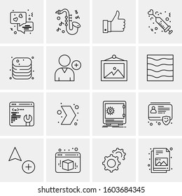 16 Universal Business Icons Vector. Creative Icon Illustration to use in web and Mobile Related project.