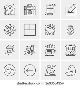 16 Universal Business Icons Vector. Creative Icon Illustration to use in web and Mobile Related project.