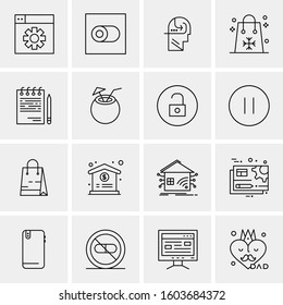 16 Universal Business Icons Vector. Creative Icon Illustration to use in web and Mobile Related project.