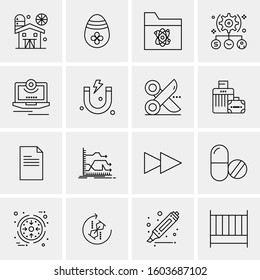16 Universal Business Icons Vector. Creative Icon Illustration to use in web and Mobile Related project.
