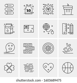 16 Universal Business Icons Vector. Creative Icon Illustration to use in web and Mobile Related project.