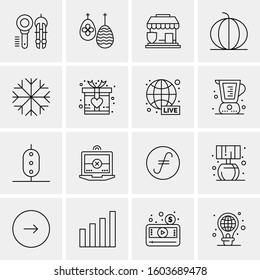 16 Universal Business Icons Vector. Creative Icon Illustration to use in web and Mobile Related project.