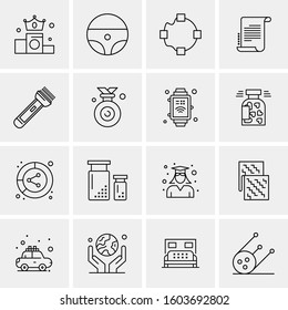 16 Universal Business Icons Vector. Creative Icon Illustration to use in web and Mobile Related project.