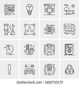 16 Universal Business Icons Vector. Creative Icon Illustration to use in web and Mobile Related project.