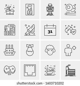 16 Universal Business Icons Vector. Creative Icon Illustration to use in web and Mobile Related project.