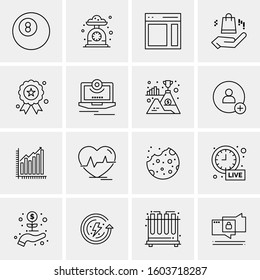 16 Universal Business Icons Vector. Creative Icon Illustration to use in web and Mobile Related project.