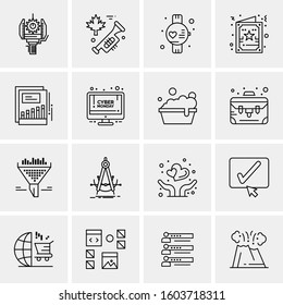 16 Universal Business Icons Vector. Creative Icon Illustration to use in web and Mobile Related project.