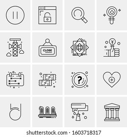 16 Universal Business Icons Vector. Creative Icon Illustration to use in web and Mobile Related project.