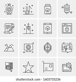 16 Universal Business Icons Vector. Creative Icon Illustration to use in web and Mobile Related project.