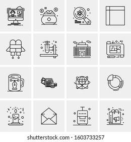 16 Universal Business Icons Vector. Creative Icon Illustration to use in web and Mobile Related project.
