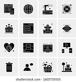16 Universal Business Icons Vector. Creative Icon Illustration to use in web and Mobile Related project.