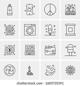 16 Universal Business Icons Vector. Creative Icon Illustration to use in web and Mobile Related project.