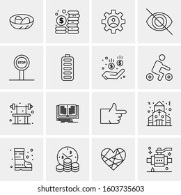 16 Universal Business Icons Vector. Creative Icon Illustration to use in web and Mobile Related project.