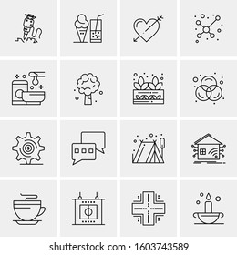 16 Universal Business Icons Vector. Creative Icon Illustration to use in web and Mobile Related project.