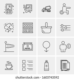 16 Universal Business Icons Vector. Creative Icon Illustration to use in web and Mobile Related project.