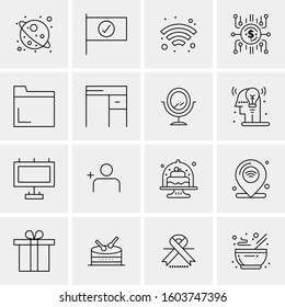 16 Universal Business Icons Vector. Creative Icon Illustration to use in web and Mobile Related project.