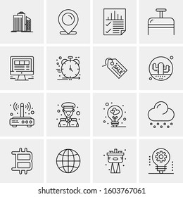 16 Universal Business Icons Vector. Creative Icon Illustration to use in web and Mobile Related project.