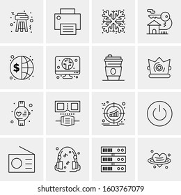 16 Universal Business Icons Vector. Creative Icon Illustration to use in web and Mobile Related project.