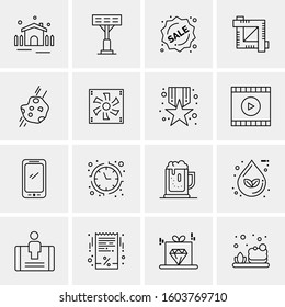 16 Universal Business Icons Vector. Creative Icon Illustration to use in web and Mobile Related project.