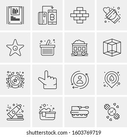 16 Universal Business Icons Vector. Creative Icon Illustration to use in web and Mobile Related project.
