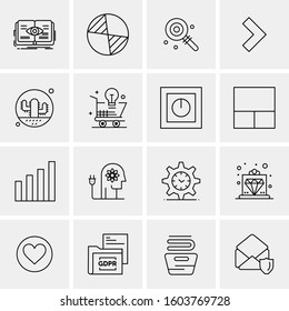 16 Universal Business Icons Vector. Creative Icon Illustration to use in web and Mobile Related project.