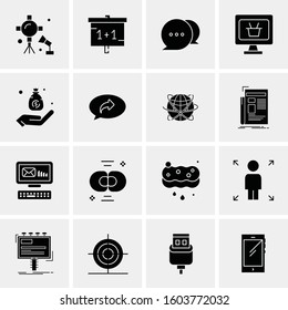 16 Universal Business Icons Vector. Creative Icon Illustration to use in web and Mobile Related project.