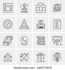 16 Universal Business Icons Vector. Creative Icon Illustration to use in web and Mobile Related project.