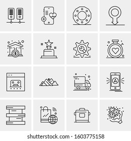 16 Universal Business Icons Vector. Creative Icon Illustration to use in web and Mobile Related project.