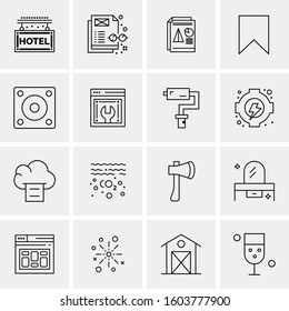 16 Universal Business Icons Vector. Creative Icon Illustration to use in web and Mobile Related project.