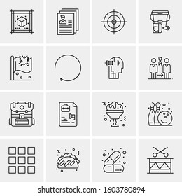 16 Universal Business Icons Vector. Creative Icon Illustration to use in web and Mobile Related project.
