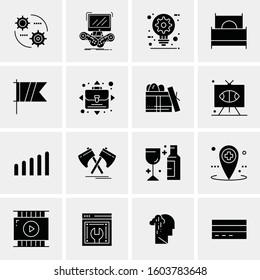 16 Universal Business Icons Vector. Creative Icon Illustration to use in web and Mobile Related project.