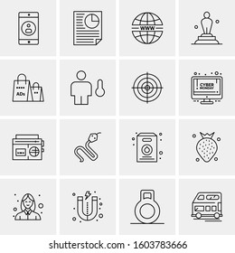 16 Universal Business Icons Vector. Creative Icon Illustration to use in web and Mobile Related project.