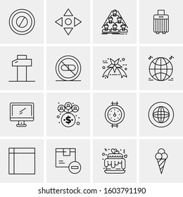 16 Universal Business Icons Vector. Creative Icon Illustration to use in web and Mobile Related project.
