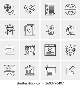 16 Universal Business Icons Vector. Creative Icon Illustration to use in web and Mobile Related project.