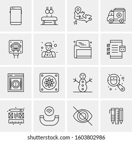 16 Universal Business Icons Vector. Creative Icon Illustration to use in web and Mobile Related project.