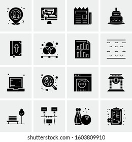 16 Universal Business Icons Vector. Creative Icon Illustration to use in web and Mobile Related project.