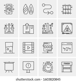 16 Universal Business Icons Vector. Creative Icon Illustration to use in web and Mobile Related project.