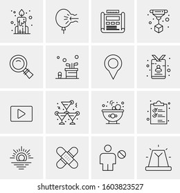 16 Universal Business Icons Vector. Creative Icon Illustration to use in web and Mobile Related project.
