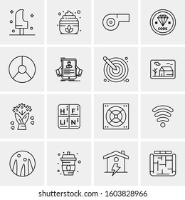 16 Universal Business Icons Vector. Creative Icon Illustration to use in web and Mobile Related project.