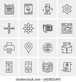 16 Universal Business Icons Vector. Creative Icon Illustration to use in web and Mobile Related project.