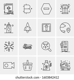 16 Universal Business Icons Vector. Creative Icon Illustration to use in web and Mobile Related project.