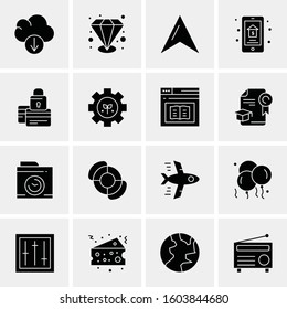 16 Universal Business Icons Vector. Creative Icon Illustration to use in web and Mobile Related project.