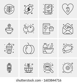 16 Universal Business Icons Vector. Creative Icon Illustration to use in web and Mobile Related project.