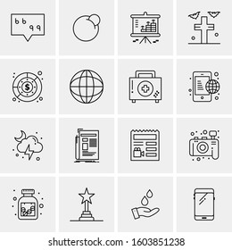 16 Universal Business Icons Vector. Creative Icon Illustration to use in web and Mobile Related project.