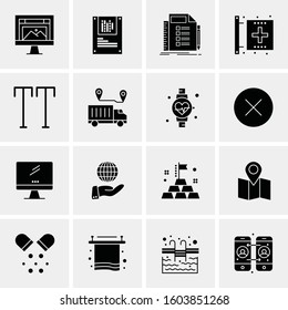 16 Universal Business Icons Vector. Creative Icon Illustration to use in web and Mobile Related project.